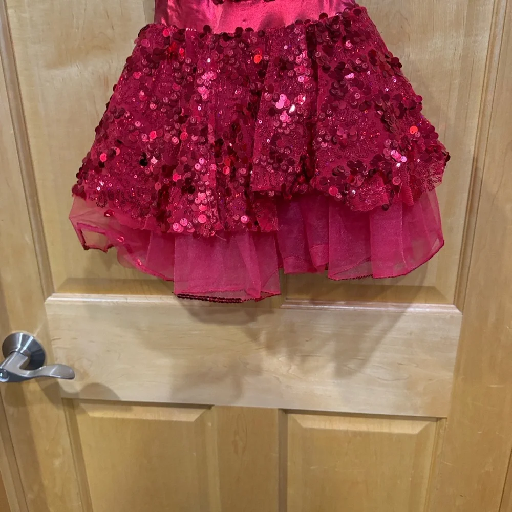 Weissman Radiant Red Sequin Kids Dance Costume